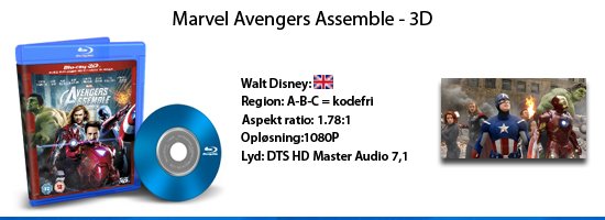 Marvel The Avengers 3D blu-ray