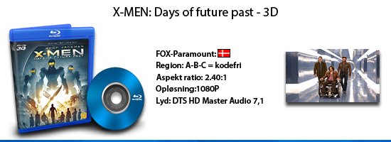 X-men: Days of future past 3D blu-ray