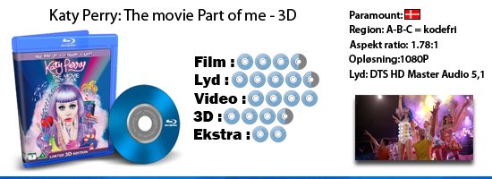 Katy Perry: The movie Part of me 3D blu-ray