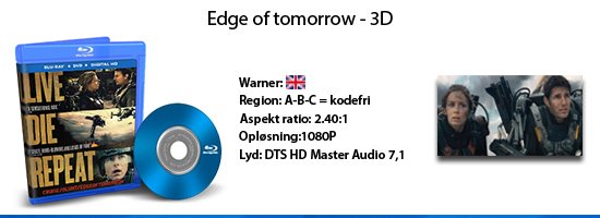 Edge of tomorrow 3D blu-ray