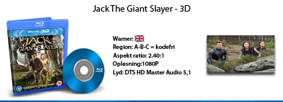 Jack the Giant Slayer 3D blu-ray