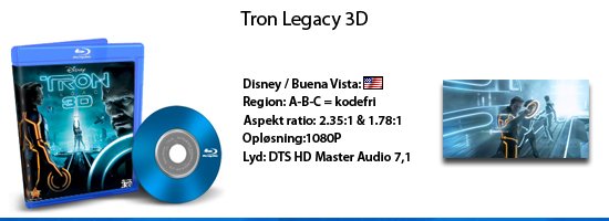 Tron legacy 3D blu-ray