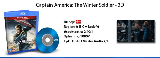 Captain America: The Winter soldier 3D blu-ray
