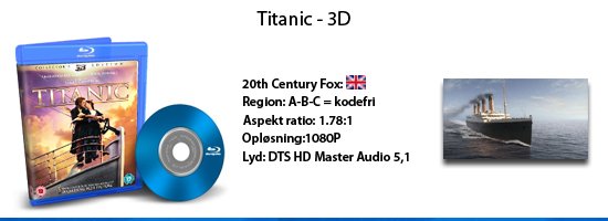 Titanic 3D blu-ray
