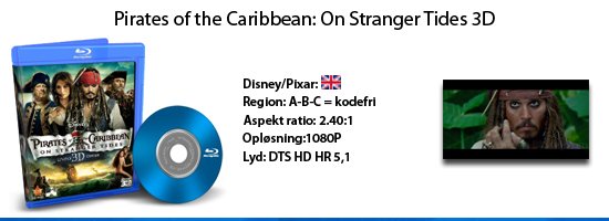 Pirates of the Caribbean: On Stranger Tides 3D blu-ray  
