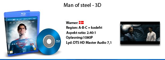 Man of steel 3D blu-ray
