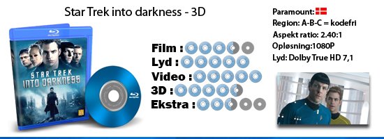 Star Trek into darkness 3D blu-ray