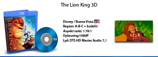 The Lion King 3D blu-ray