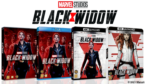 Black Widow på UHD, blu ray og dvd
