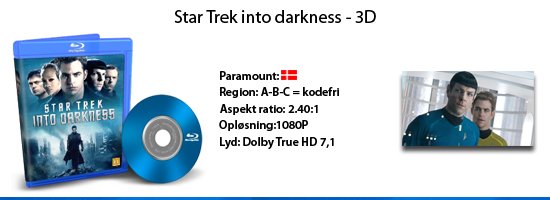 Star trek into darkness 3D Blu-ray