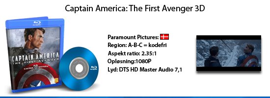 Captain America: The First Avenger 3D blu-ray