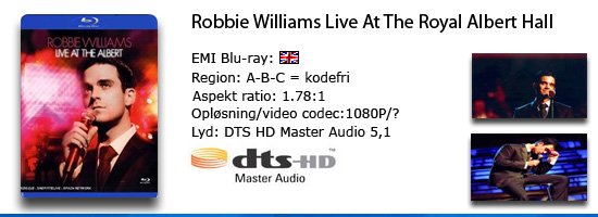Robbie Williams: live at the Royal Albert hall