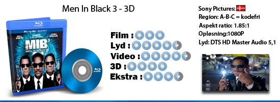 Men in black 3 - 3D blu-ray