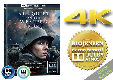 All Quiet on the Western Front UHD 4K blu-ray Quick review