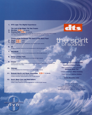 DTS Demonstration DVD No.8
